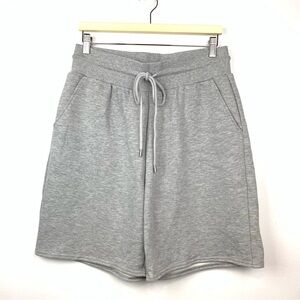 Alo Shorts Gray Sz Large Drawstrings Pockets Cotton Blend Terry 8.5” Inseam
